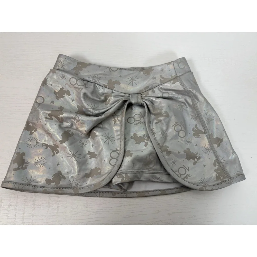 Disney Parks 100 Years Girls Shorts Skort‎  Metallic Silver Limited Edition 5/6